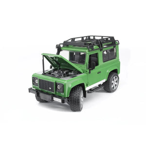 Bruder 02593 Land Rover Defender with Trailer, JCB Micro Excavator, and Worker