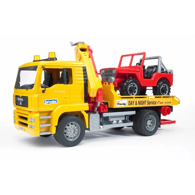 Bruder 02750 MAN TGA Tow Truck with Off-Road Vehicle
