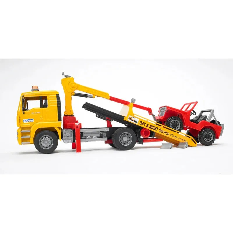 Bruder 02750 MAN TGA Tow Truck with Off-Road Vehicle
