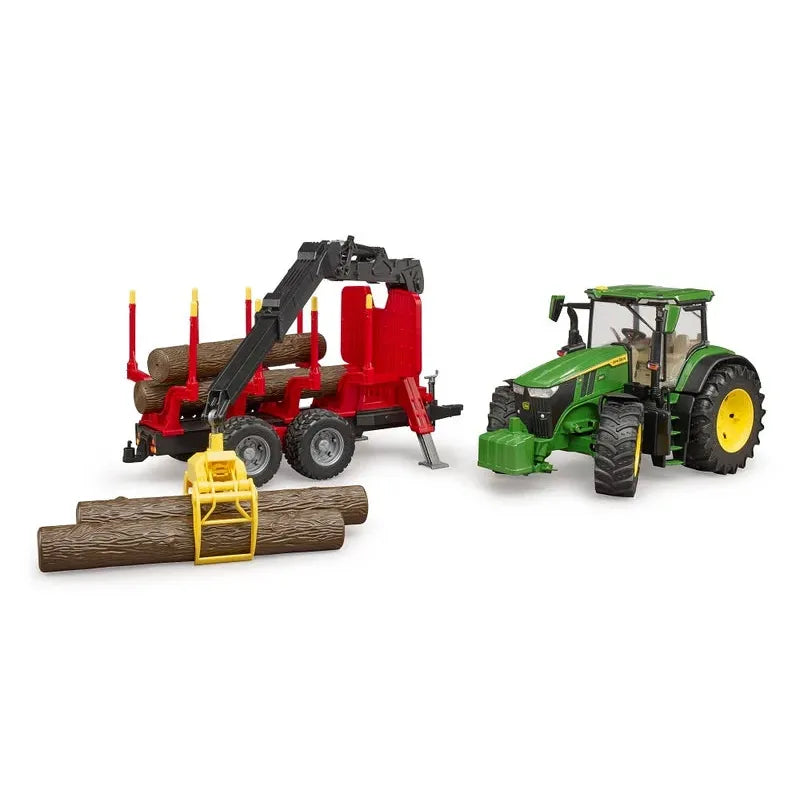 Bruder 09829 John Deere 7R 350 with Logging Trailer and 4 Logs
