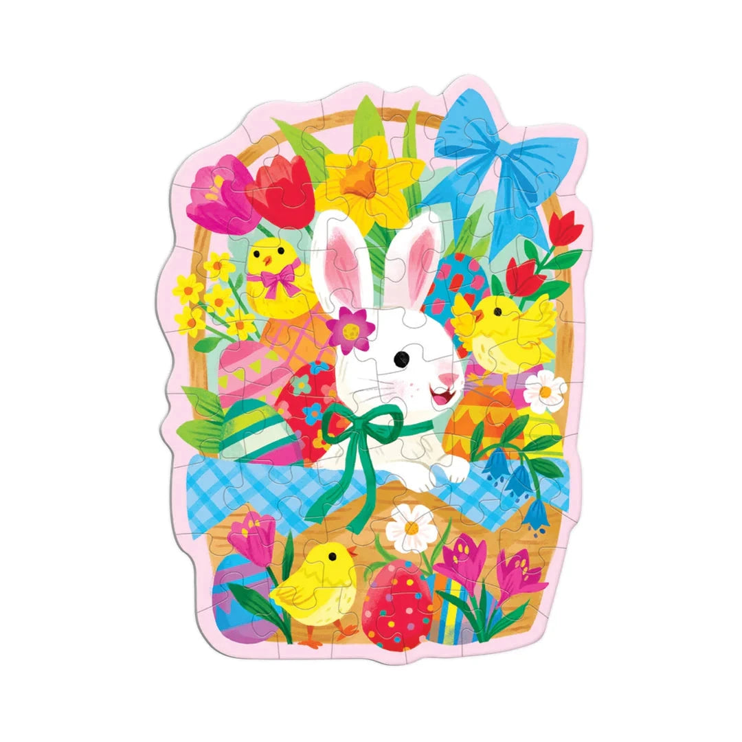 Bunny Basket 48 Piece Mini Shaped Puzzle by Mudpuppy