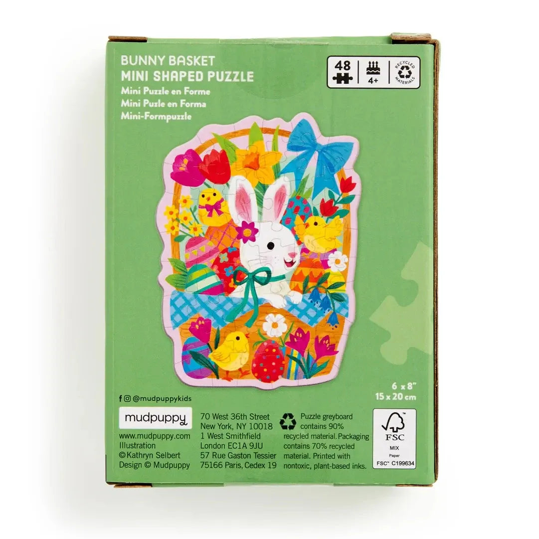Bunny Basket 48 Piece Mini Shaped Puzzle by Mudpuppy