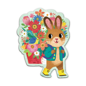 Bunny Bouquet 48 Piece Scratch & Sniff Shaped Mini Puzzle by Mudpuppy