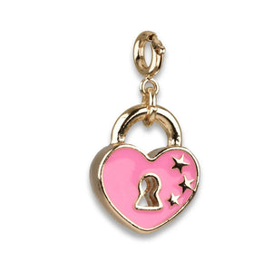Charm It! Gold Heart Lock Charm