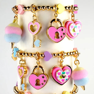 Charm It! Gold Heart Lock Charm
