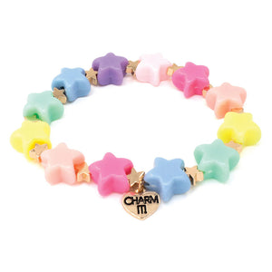 Charm It! Gold Pastel Star Stretch Bracelet