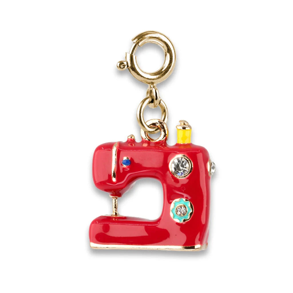 CHARM IT! Gold Rebel Girls Sewing Machine Charm