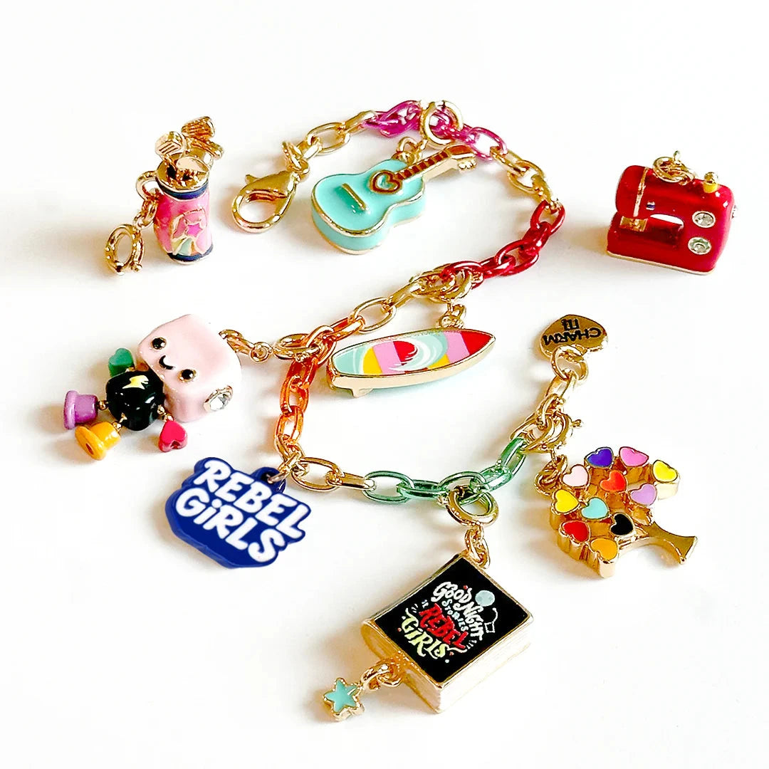 CHARM IT! Gold Rebel Girls Sewing Machine Charm