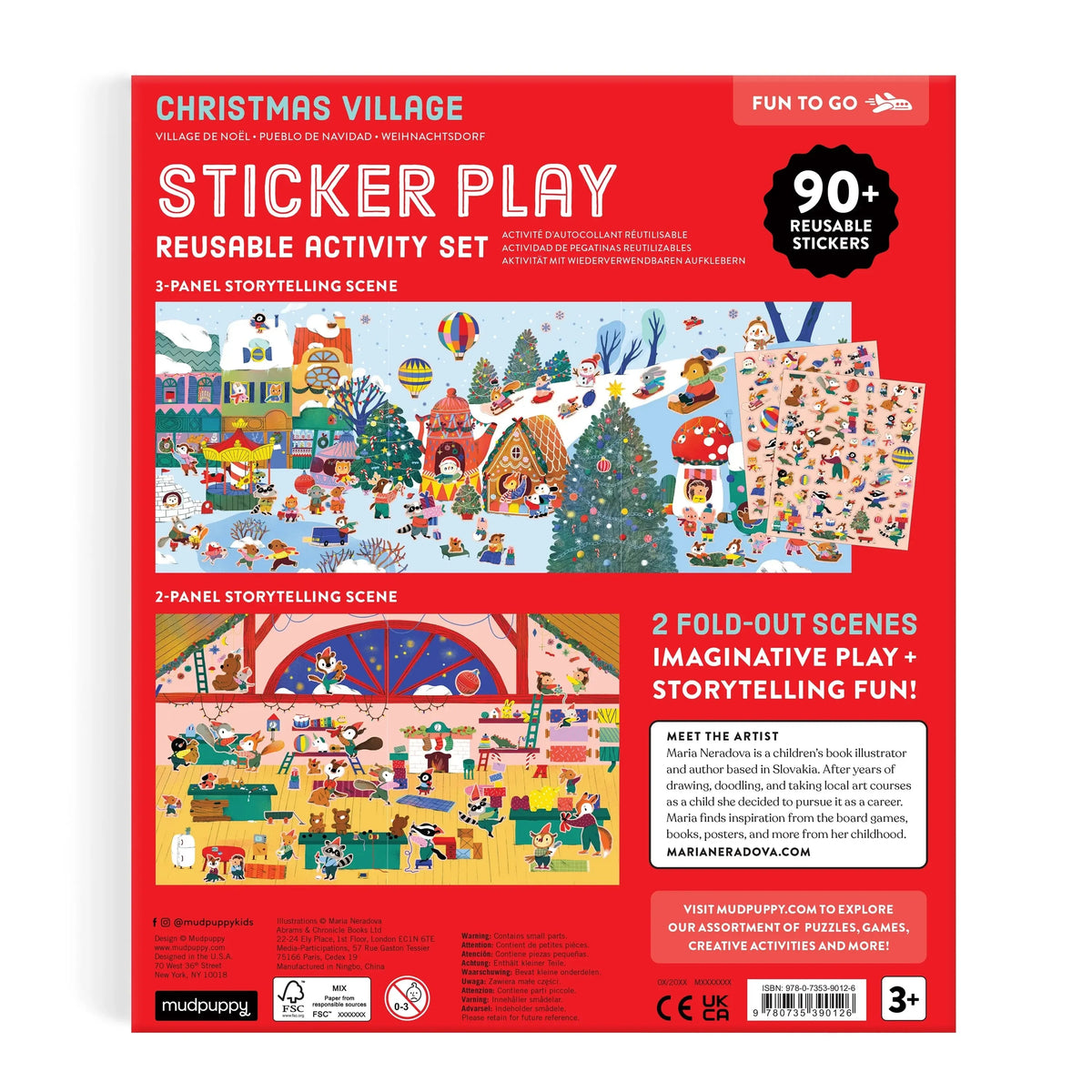 Christmas Village Sticker Play Reusable Activity Set by Mudpuppy