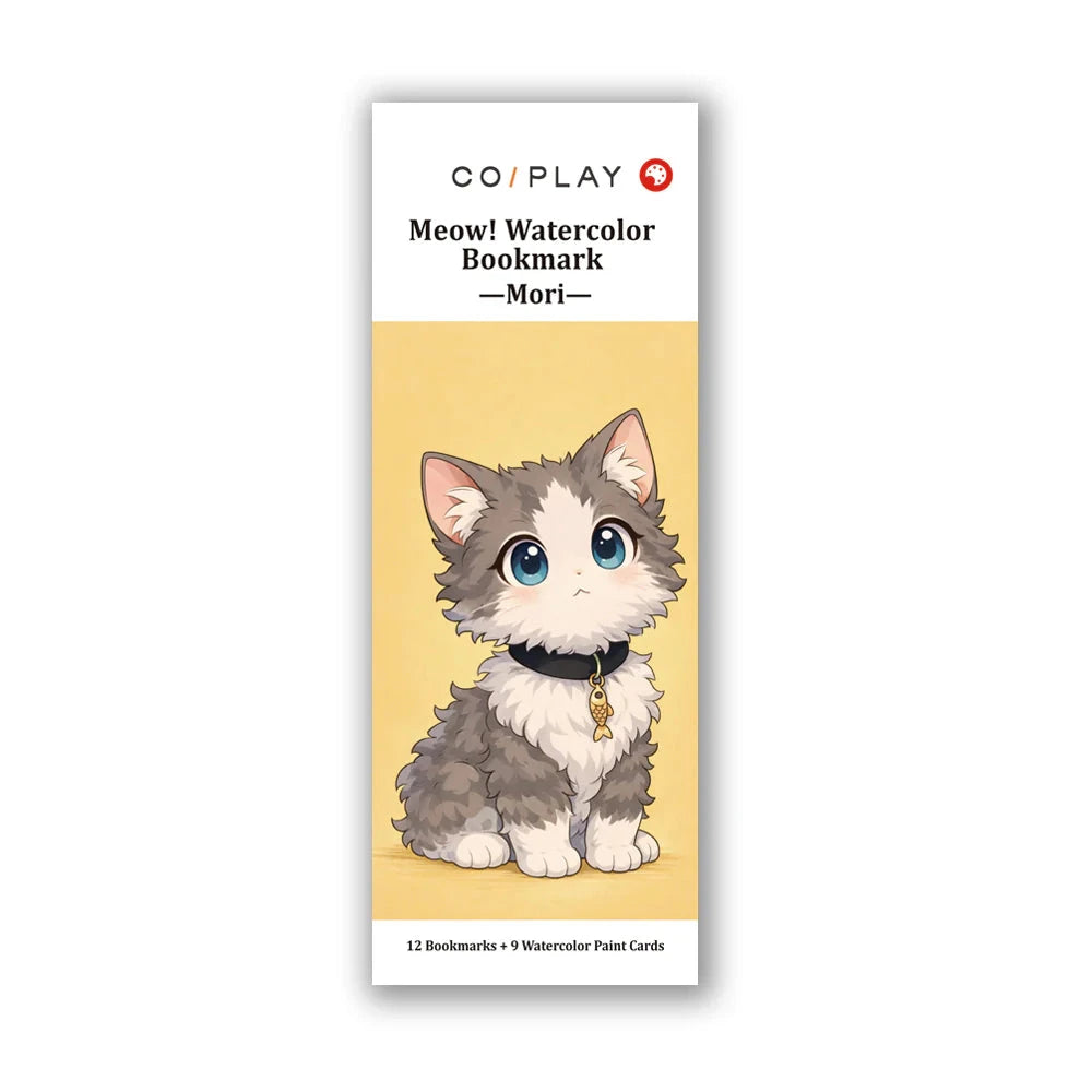 Coiplay Watercolor Bookmark: Meow! Mori