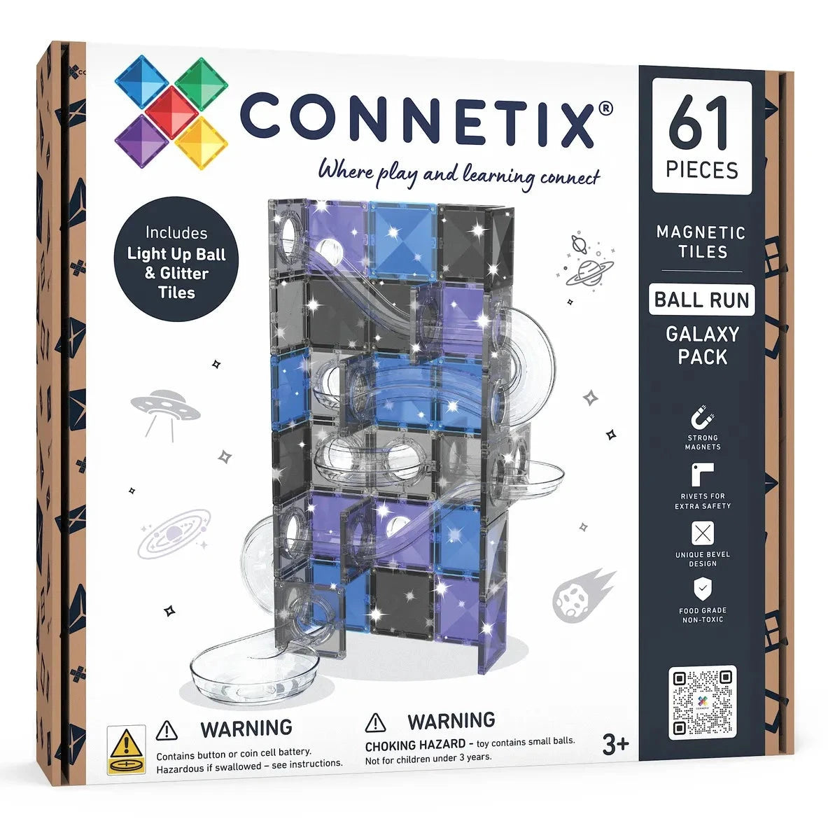 Connetix Ball Run Galaxy Pack 61 Pieces