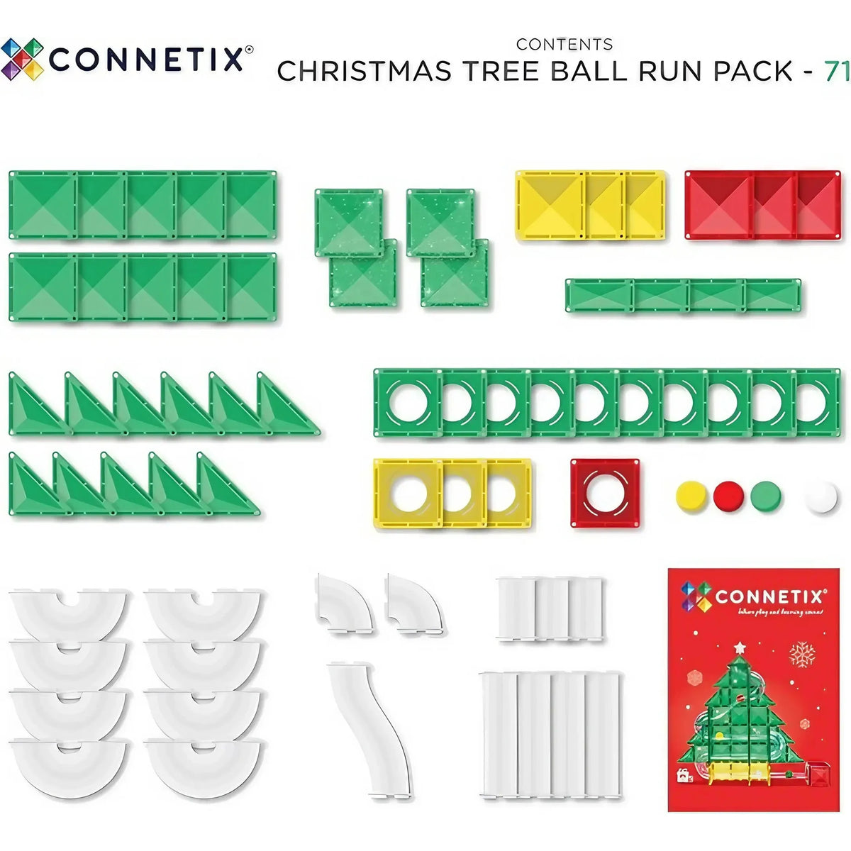 Connetix Special Edition Christmas Tree Ball Run 71 Pieces