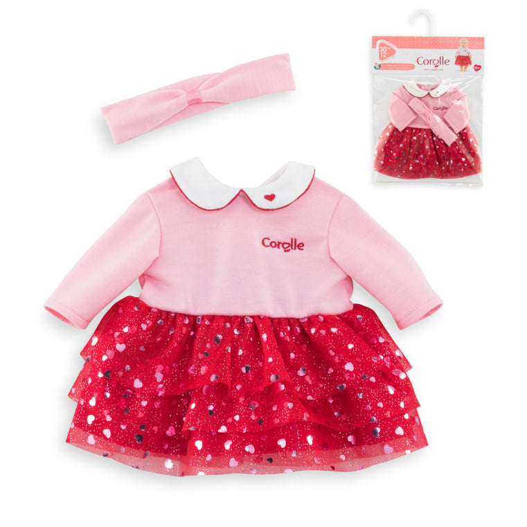 Corolle Heart Petals Dress & Headband  for 12" Doll