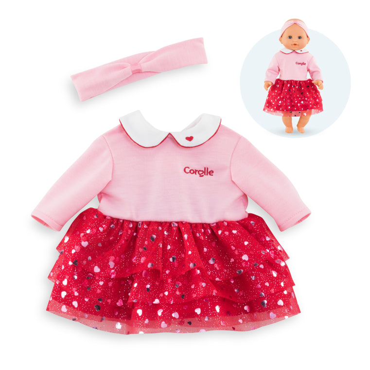 Corolle Heart Petals Dress & Headband  for 12" Doll