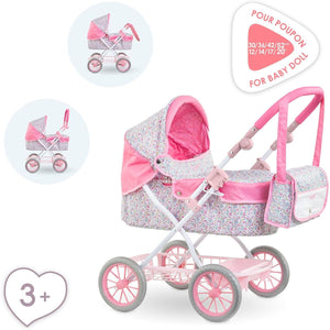 Corolle Pink Floral Pram - 14"-20"