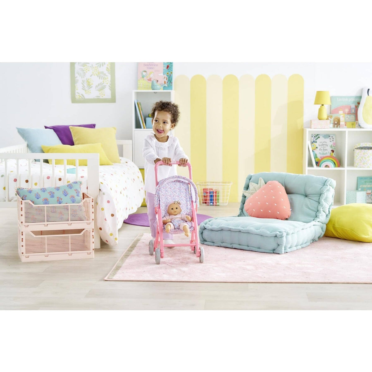 Corolle Stroller for 12" Doll--  Flowered