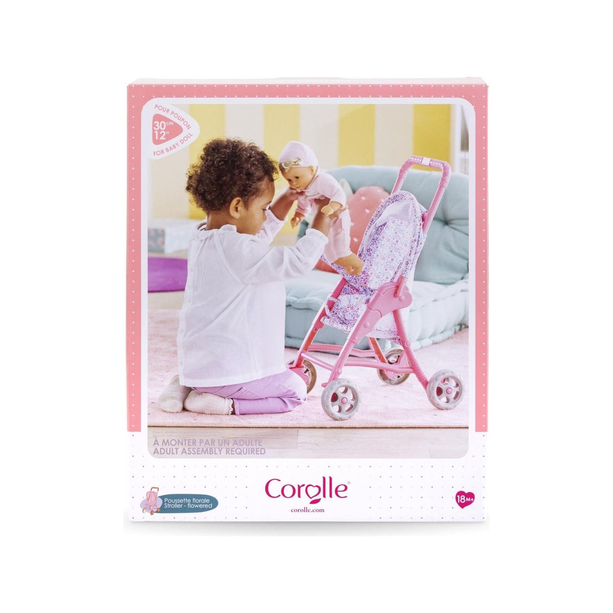 Corolle Stroller for 12" Doll--  Flowered