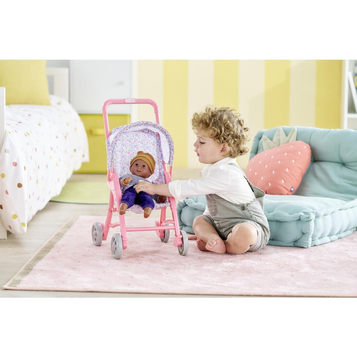 Corolle Stroller for 12" Doll--  Flowered
