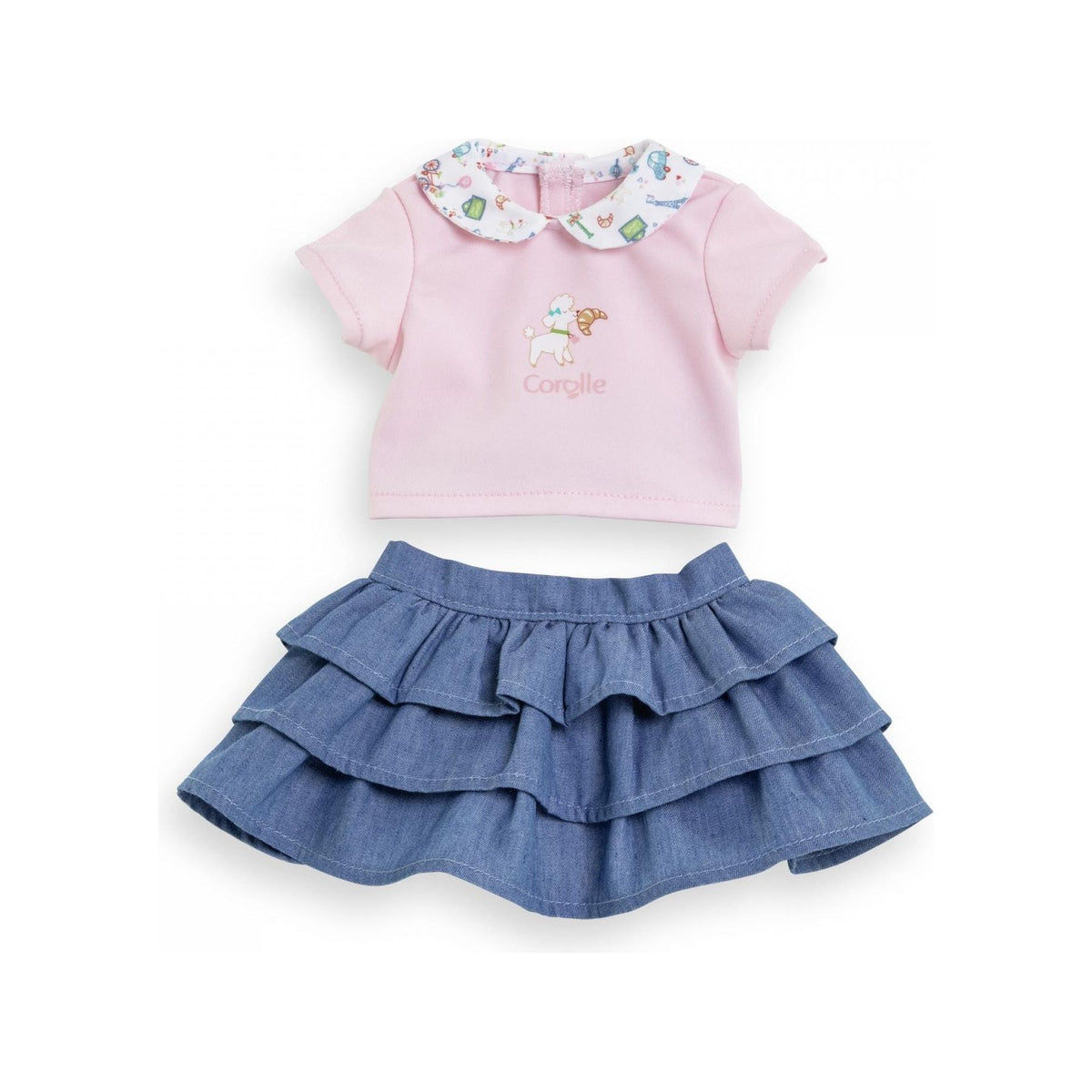 Corolle T-Shirt and Ruffled Skirt for 14" Doll