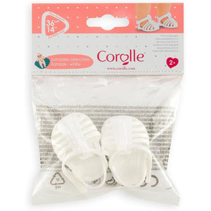 Corolle White Sandals for 14" Doll