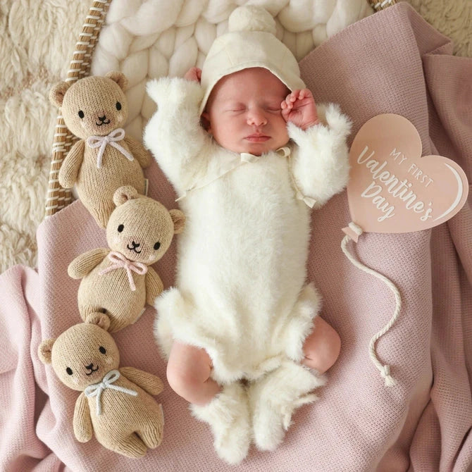 cuddle+kind Baby Honey Bear (lavender bow)