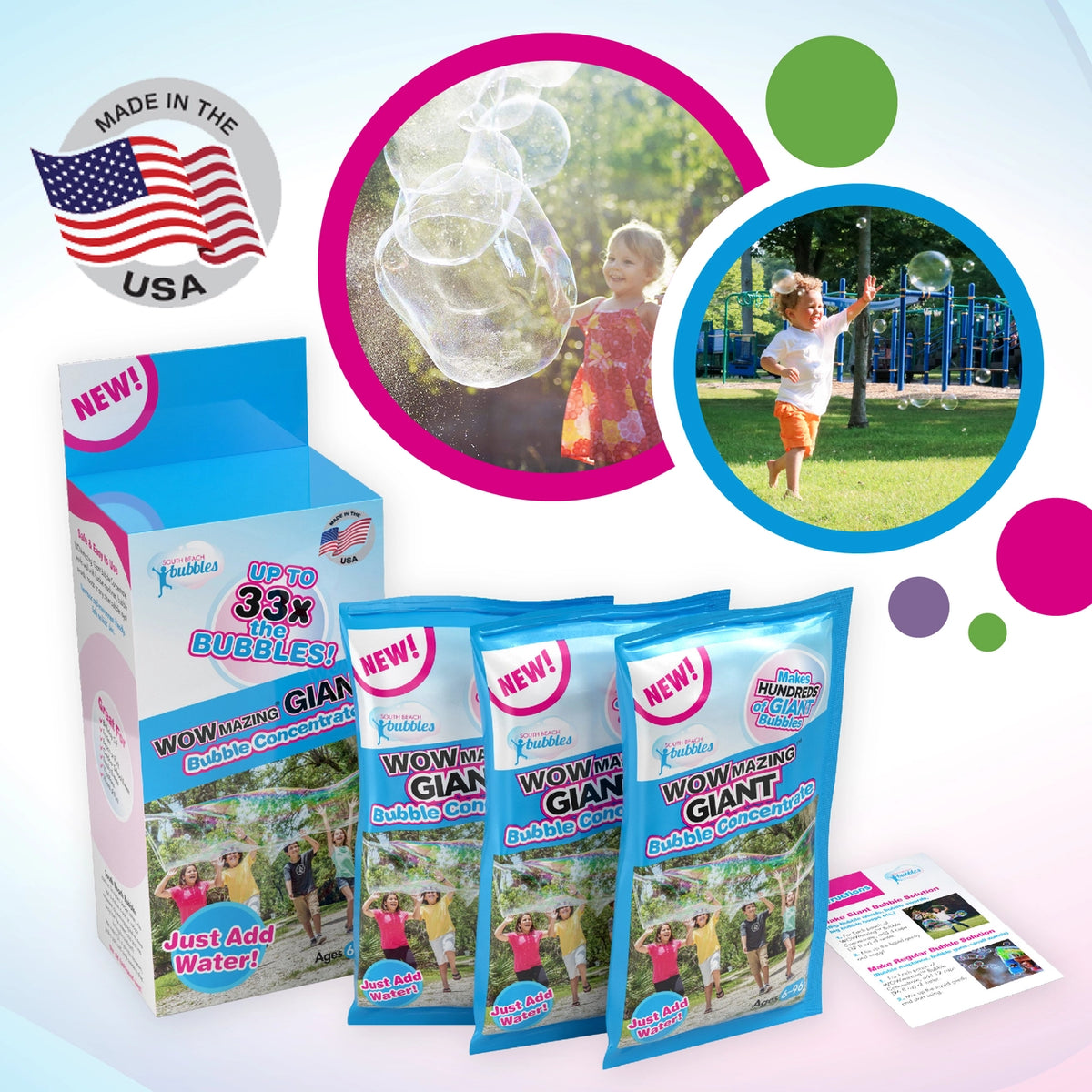 South Beach Bubbles Wowmazing Giant Bubble Concentrate Refill (3-pack)