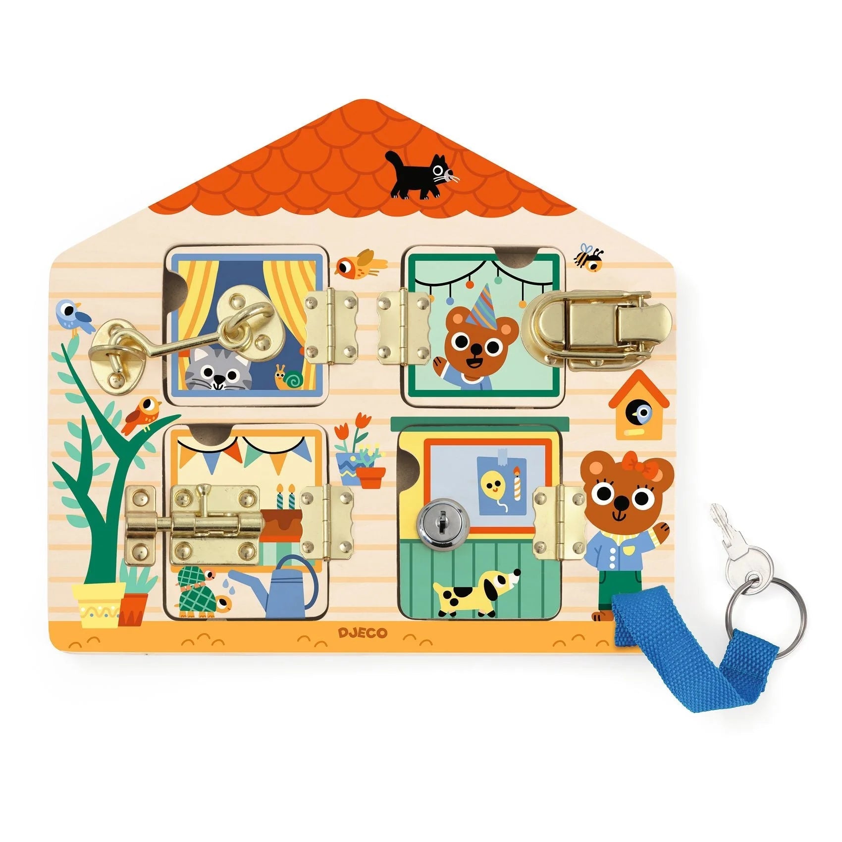 Djeco Cabanalock Wooden Skill Board