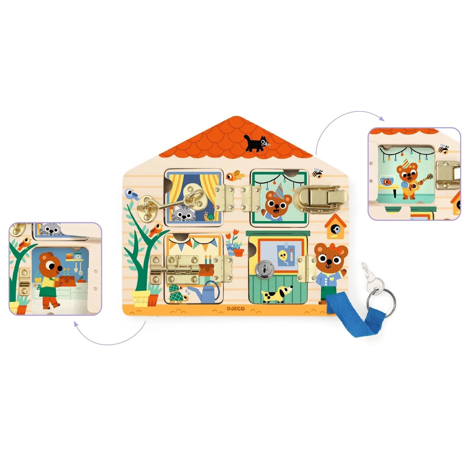 Djeco Cabanalock Wooden Skill Board