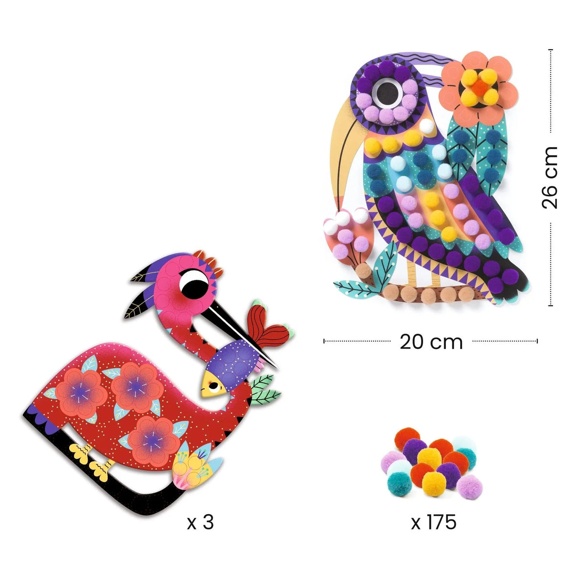 Djeco Create with Pompoms-- Birds