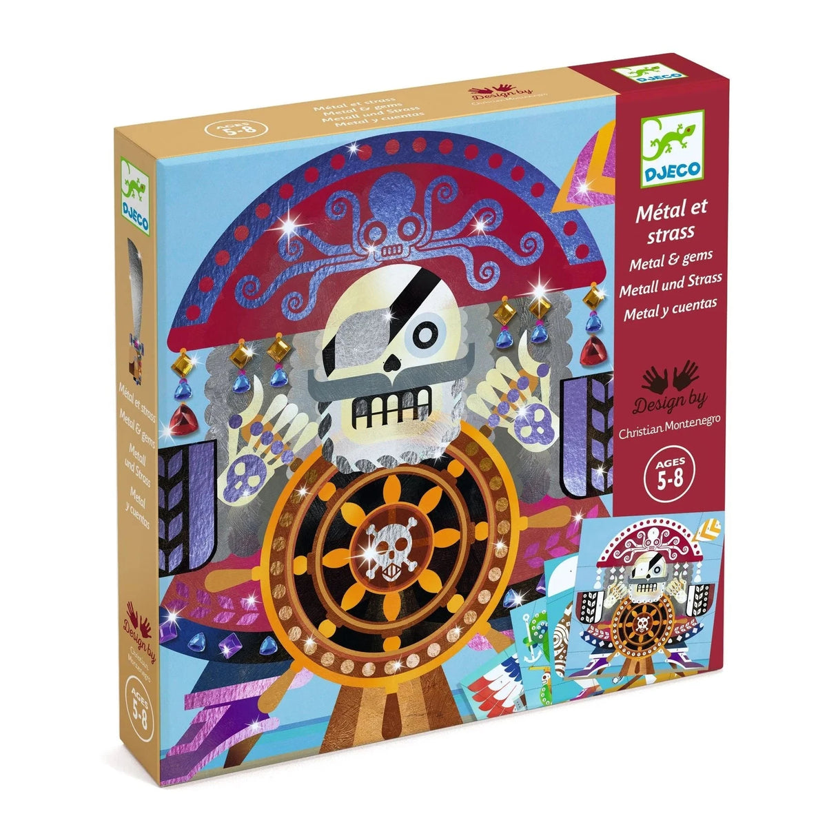 Djeco Foil and Jewel Mosaic Craft Kit-- Up and At 'Em