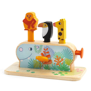 Djeco Wooden Spring Toy -- Multi Pop