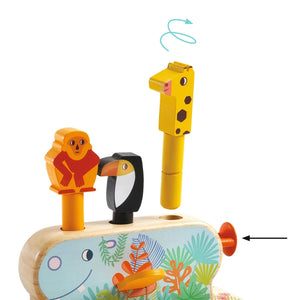 Djeco Wooden Spring Toy -- Multi Pop