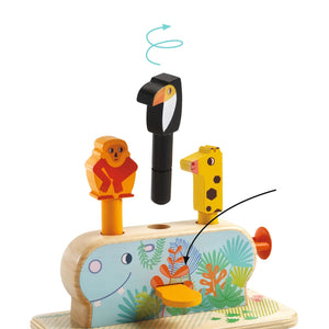 Djeco Wooden Spring Toy -- Multi Pop