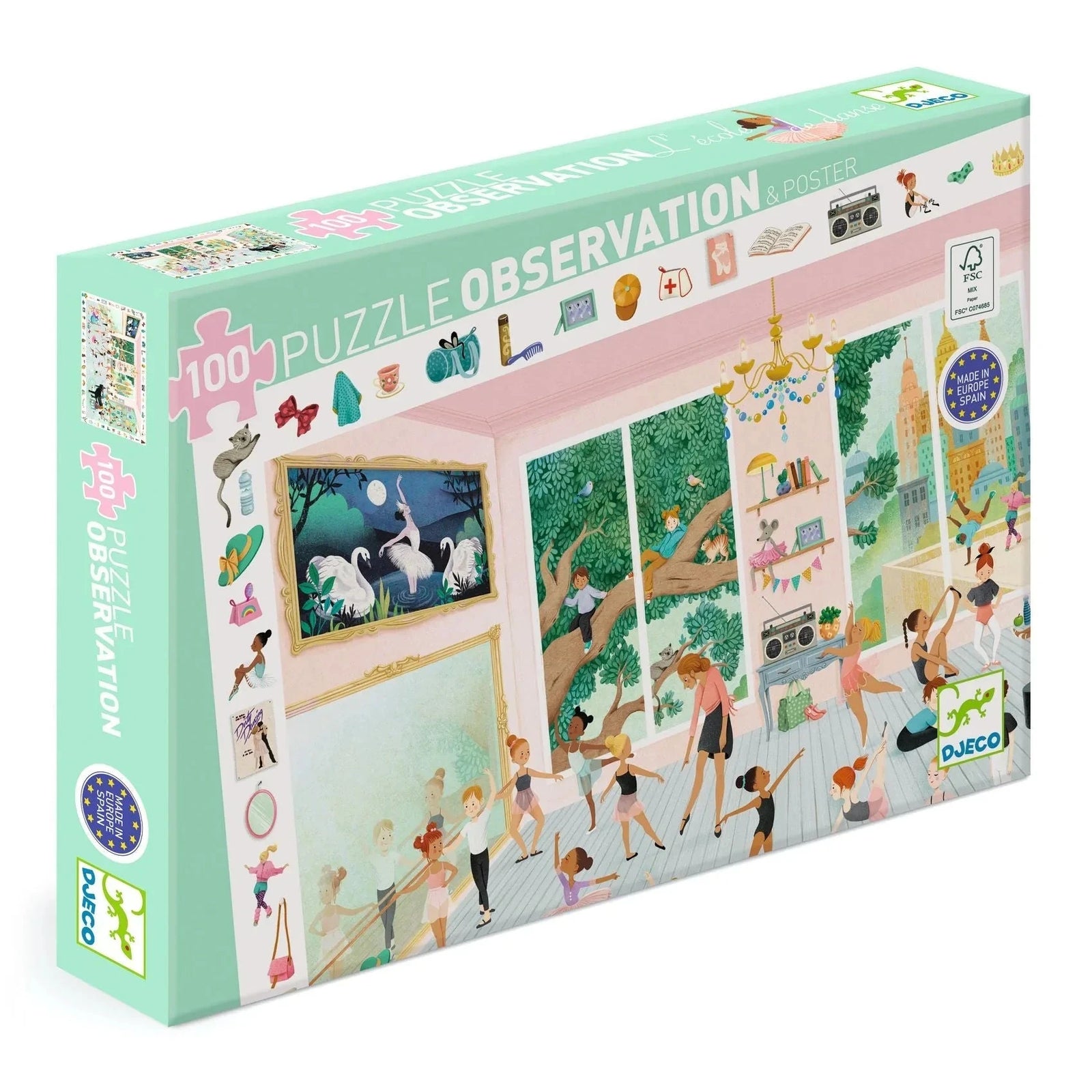Djeco Observation Puzzle -- The Dance School, 100 pieces