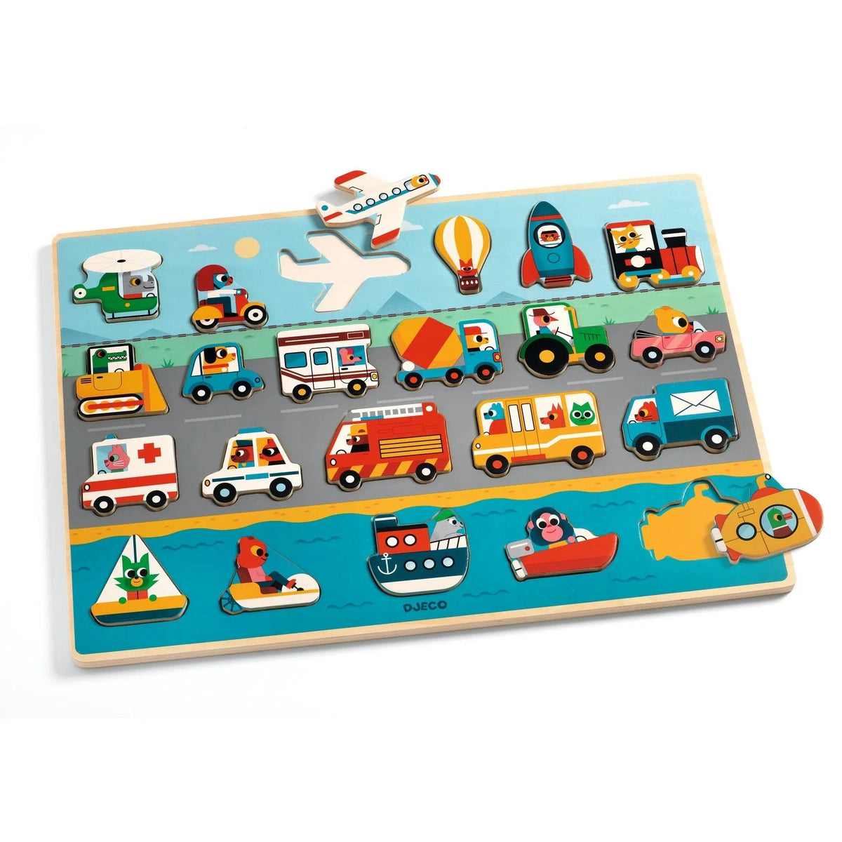 Djeco Puzzlo Vroom Wooden Puzzle
