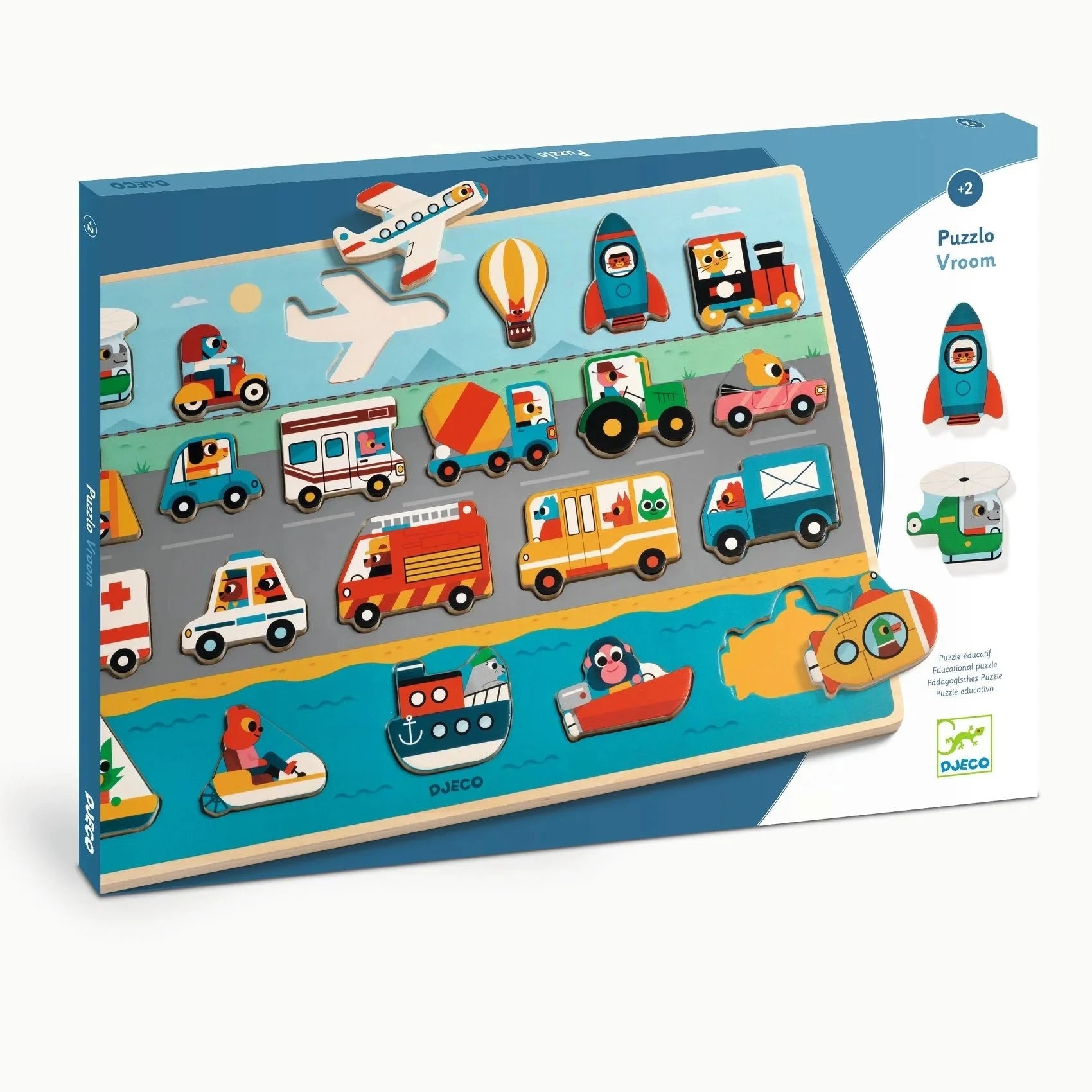 Djeco Puzzlo Vroom Wooden Puzzle