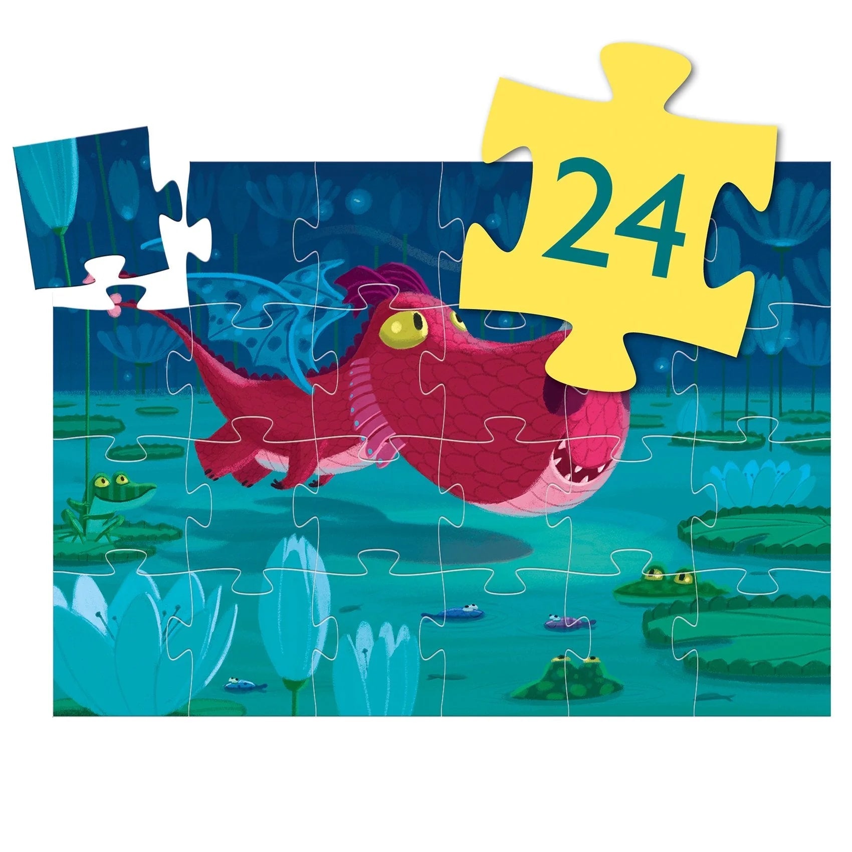 Djeco Silhouette Puzzle -- Edmond the Dragon, 24 pieces