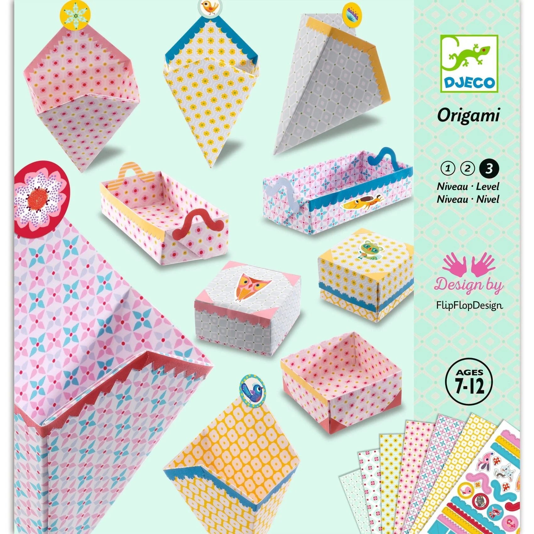 Djeco Origami Paper Craft Kit -- Small Boxes