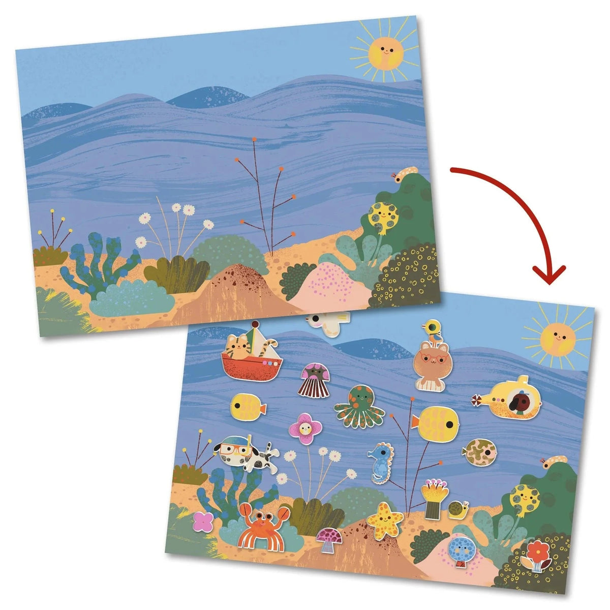 Djeco Summertime Repositionable Stickers