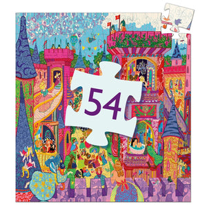 Djeco Silhouette Puzzle -- The Fairy Castle, 54 piece