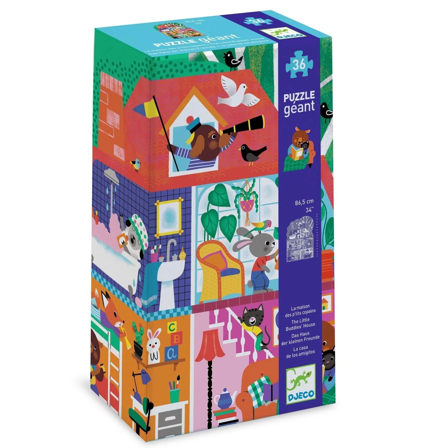 Djeco- The Little Buddies' House 36 pc Giant Floor Jigsaw Puzzle