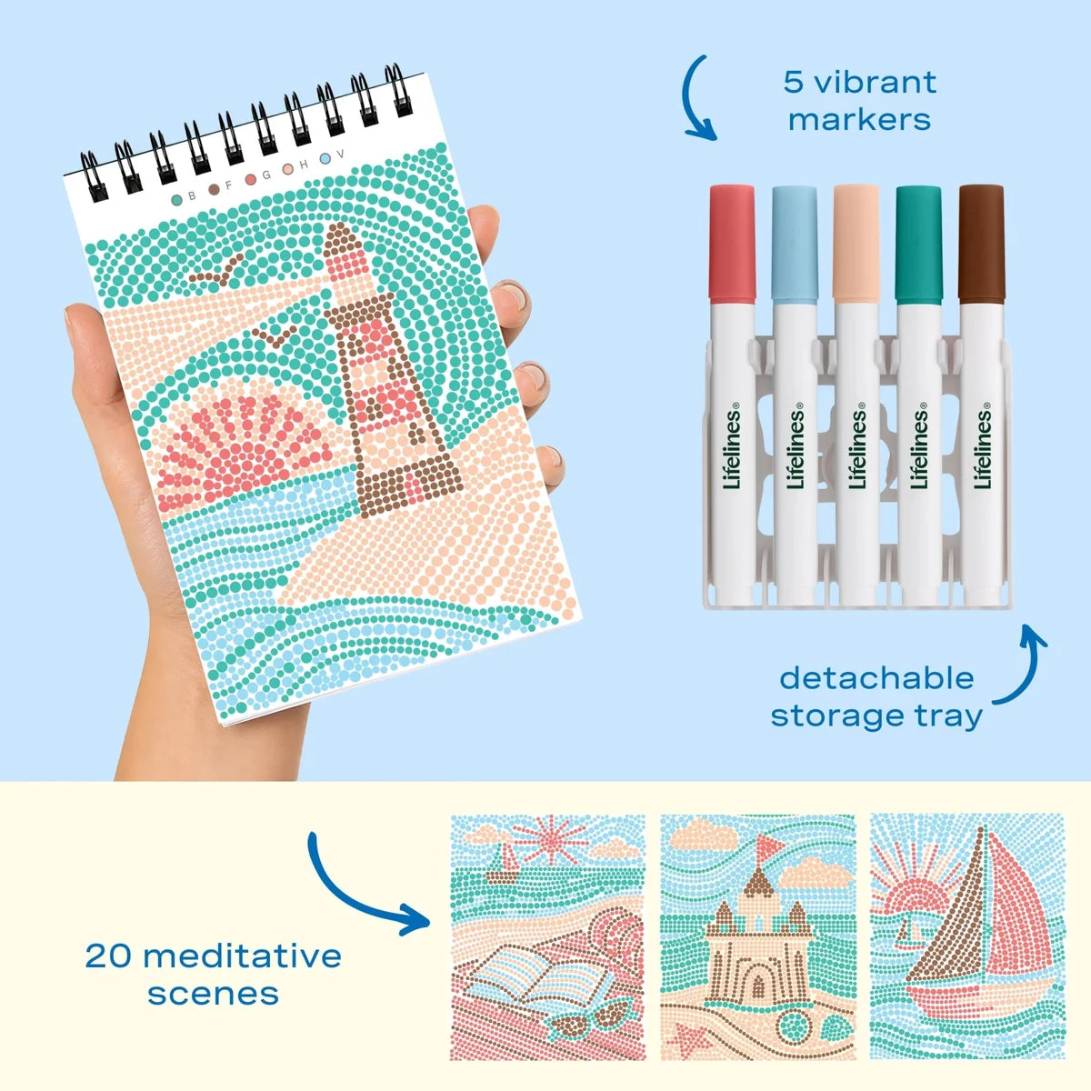 Lifelines FlowArt® Mini - Dot-by-Letter Coastal Calm