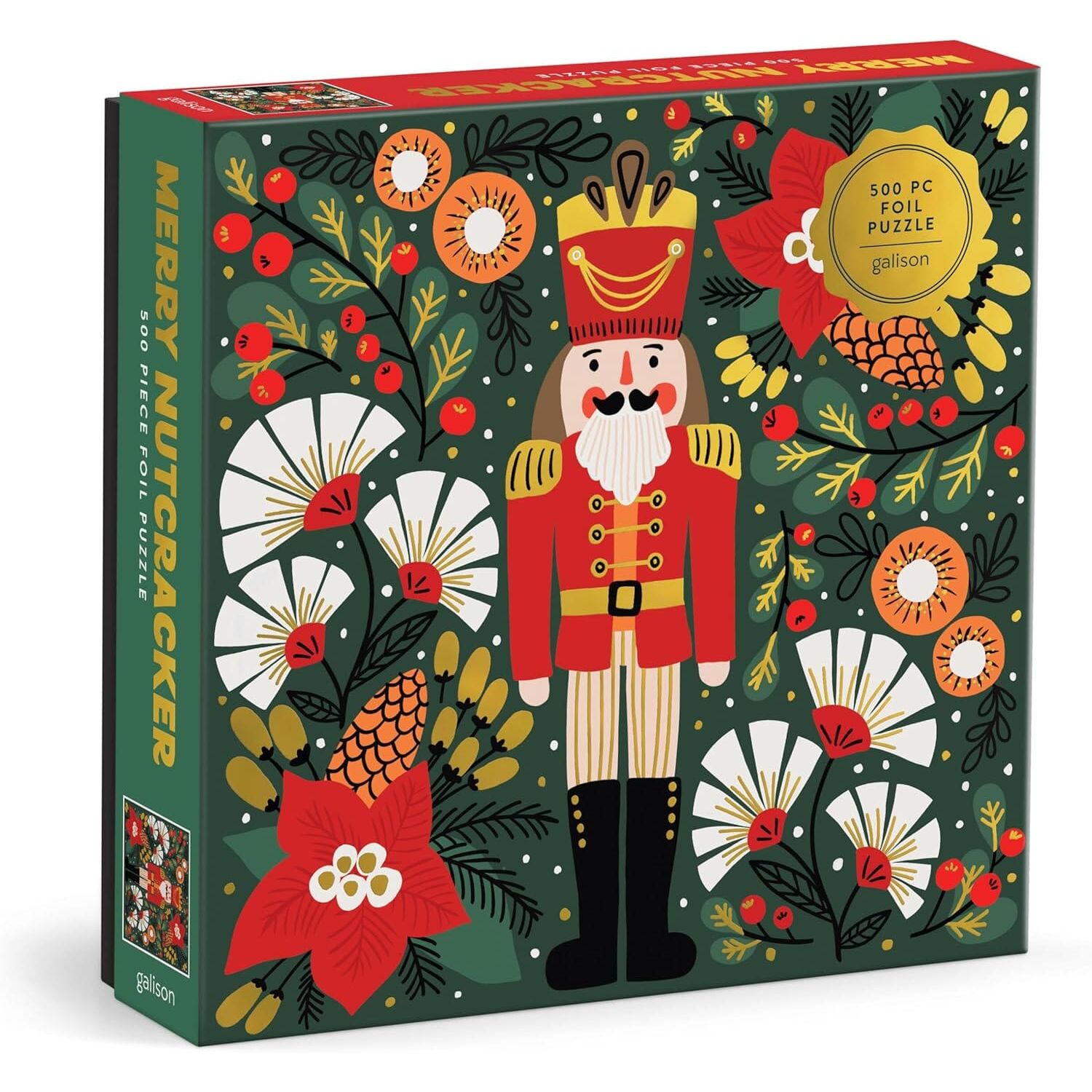 Galison 500 Piece Foil Puzzle-- Merry Nutcracker