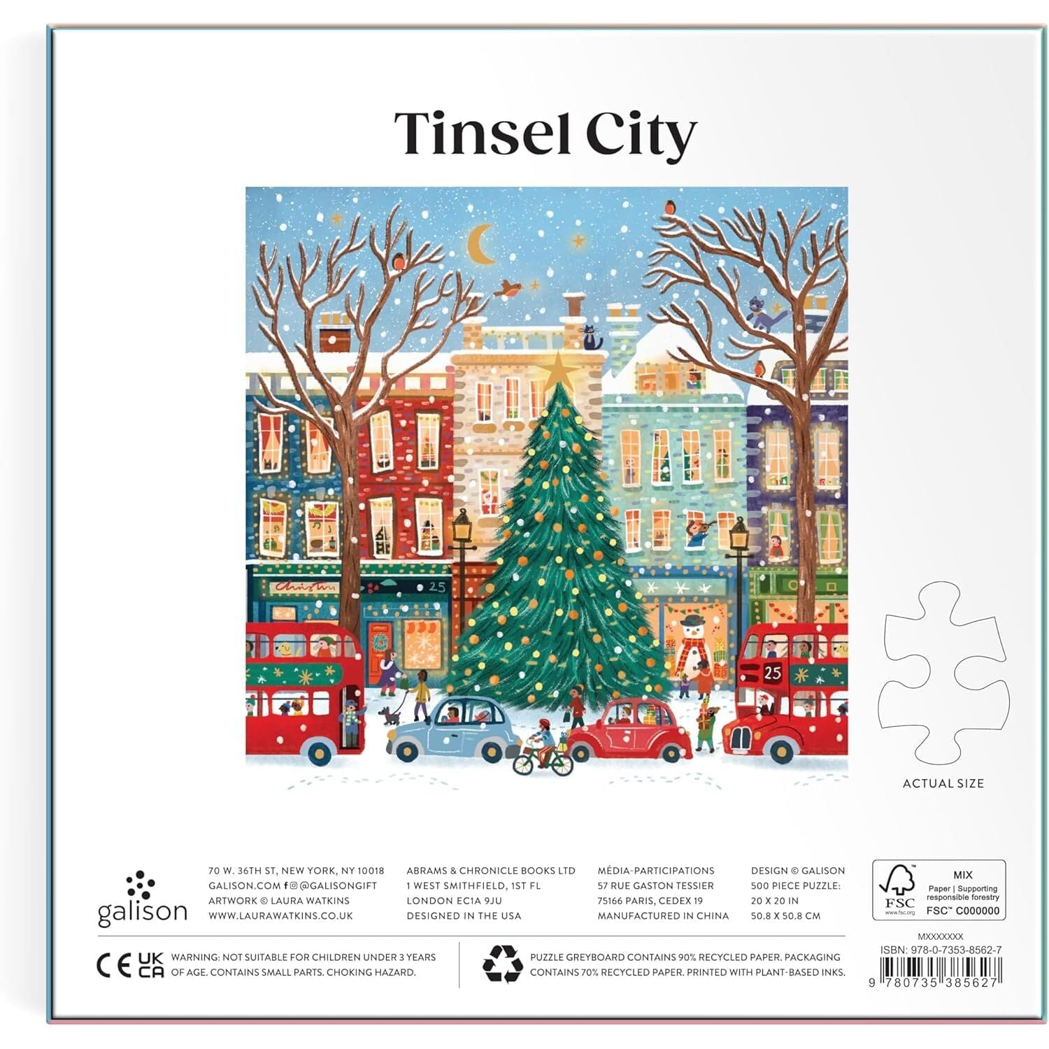 Galison Tinsel City 500 Piece Foil Puzzle