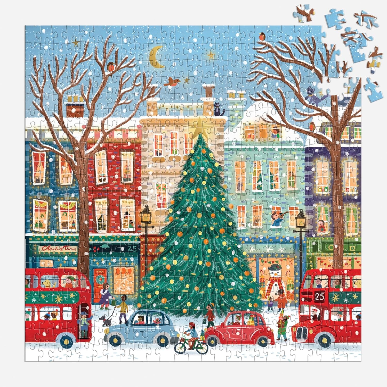 Galison Tinsel City 500 Piece Foil Puzzle