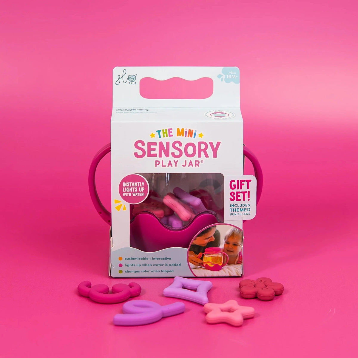 Glo Pals-Mini Sensory Play Jar Gift Set Pink
