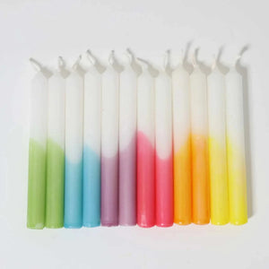 Grimm's Celebration Candles Dip-Dye Rainbow, 12-Pack