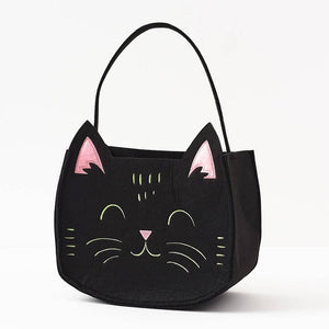 Halloween Black Cat Felt Trick or Treat Bag
