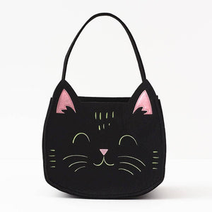 Halloween Black Cat Felt Trick or Treat Bag