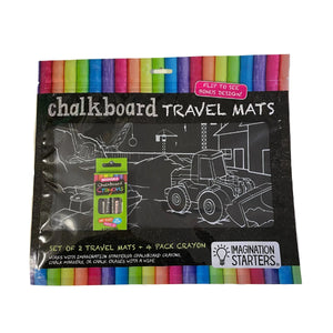 Imagination Starters Chalkboard Travel Mat Set: Dino/Construction